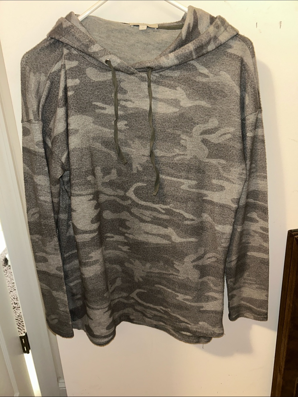 Matty M Gray Camo Hooded Pullover